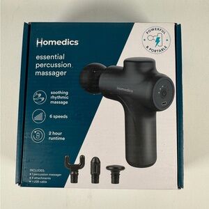 Homedics Essential Percussion Massager, Cordless, Rechargeable